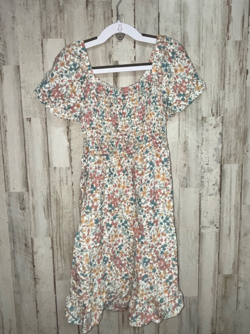 BEIGE WONDER NATION SMOCKED FLORAL DRESS, GIRLS 6/6X