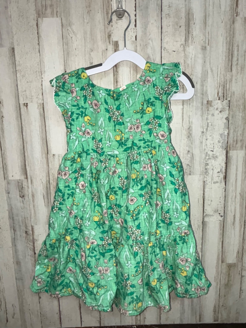 GREEN CAT & JACK FLORAL TIER DRESS, GIRLS 6/7