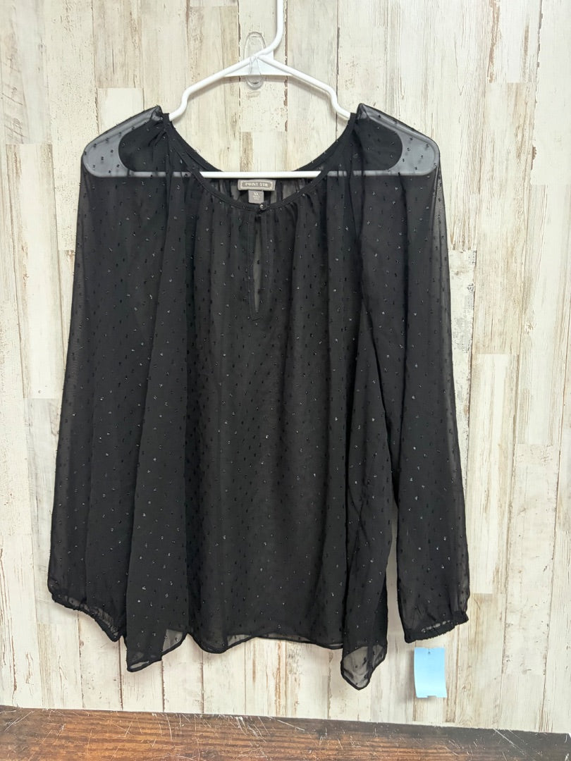 BLACK POINT SUR SHEER DOT TOP, LADIES XL