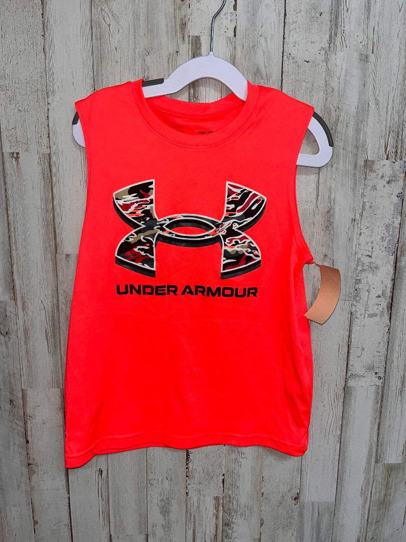 CORAL UNDER ARMOUR DRY FIT LOGO TANK, BOY 6