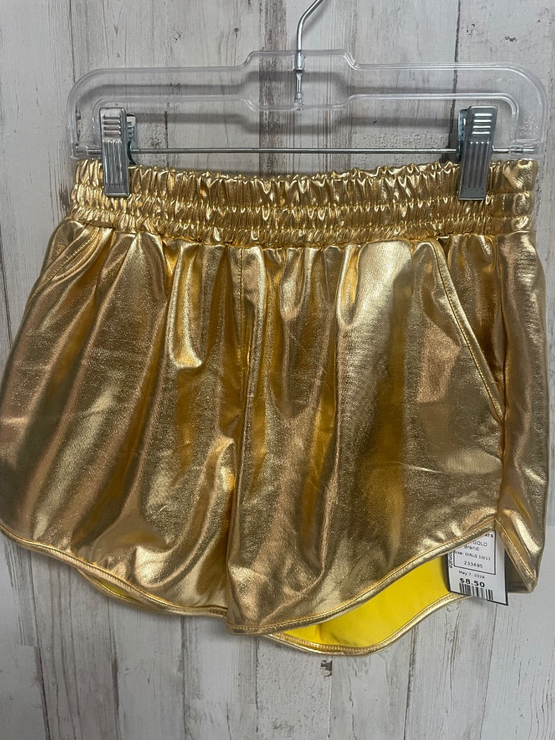 GOLD SHIMMER SHORTS, GIRLS 10/11