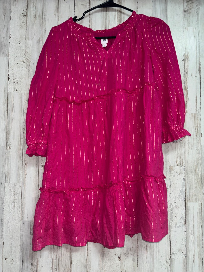 PINK GAP STRIPE DRESS, GIRLS 10/12