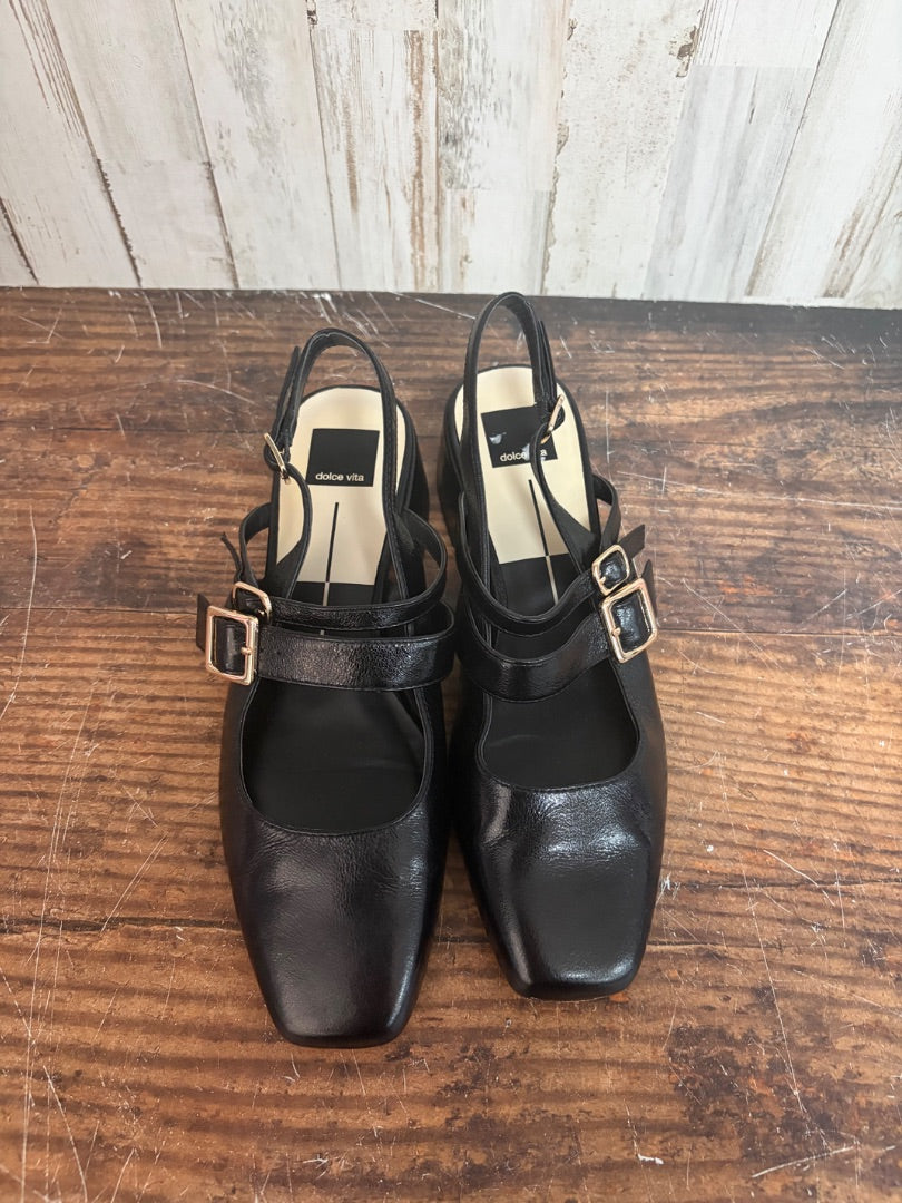 BLACK DOLCE VITA BUCKLE HEELS, SHOES A9