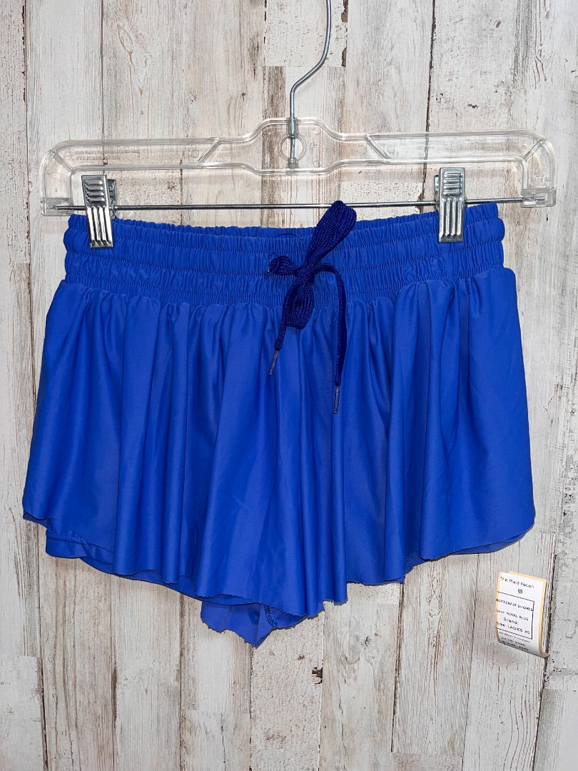 ROYAL BLUE BUTTERFLY SHORTS, LADIES XS