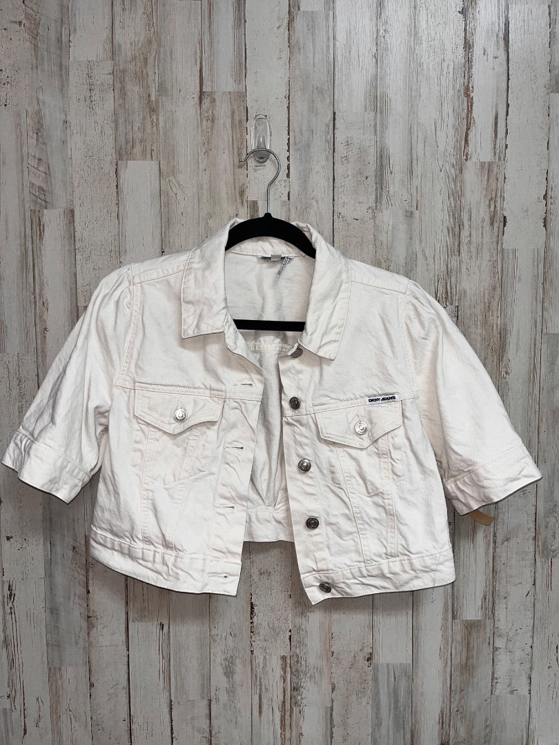 IVORY DKNY SHORT SLEEVE DENIM JACKET, LADIES S