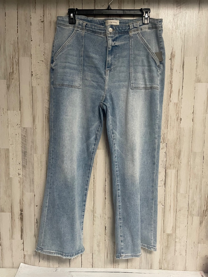 DENIM RISEN WIDE LEG LIGHT JEANS, LADIES XL