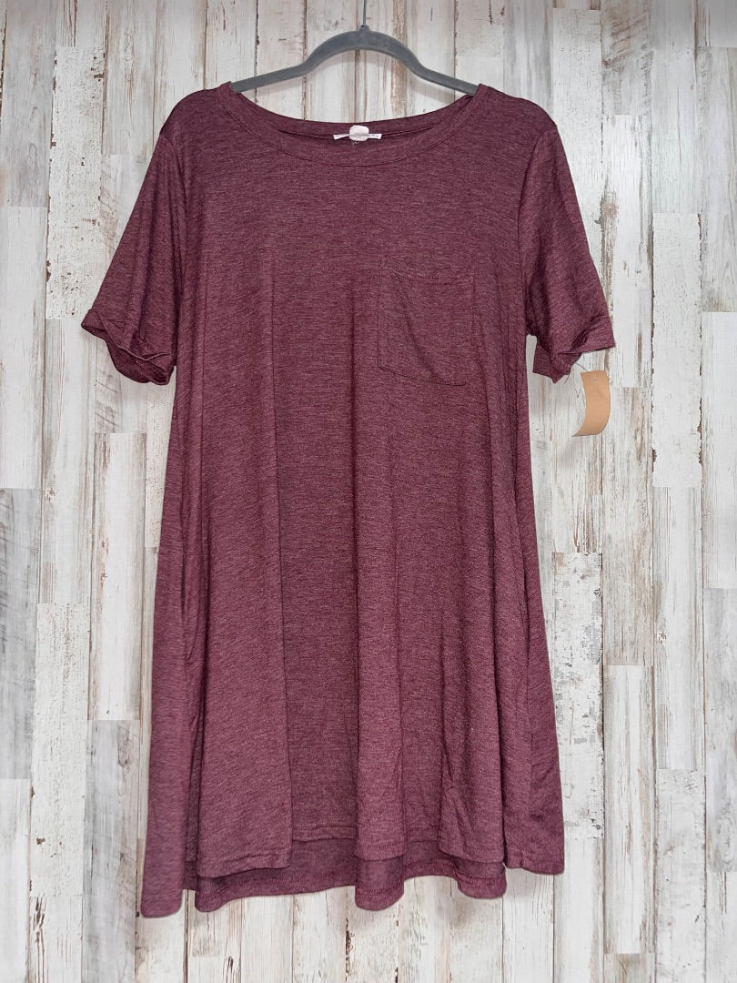 MAROON LOVERICHE T SHIRT DRESS, LADIES M