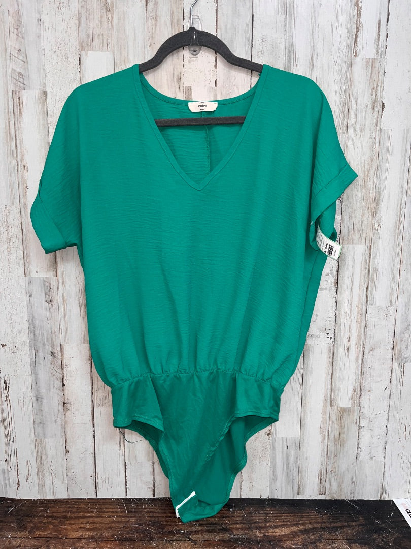 GREEN ENTRO TEXTURED BODYSUIT, LADIES L