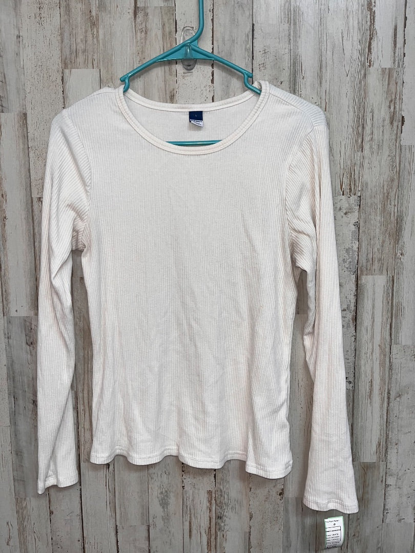 WHITE OLD NAVY RIBBED LONGSLEEVE, LADIES L