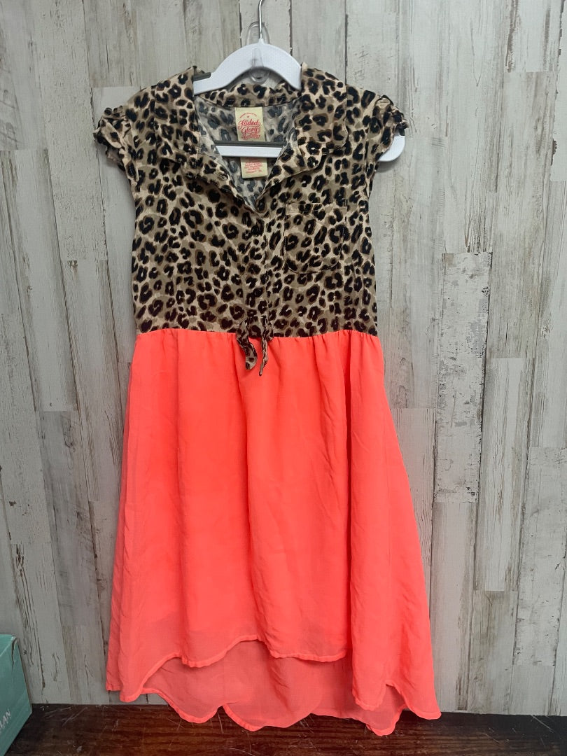 NEON FADED GLORY CHEETAH HI LOW DRESS, GIRLS 7/8