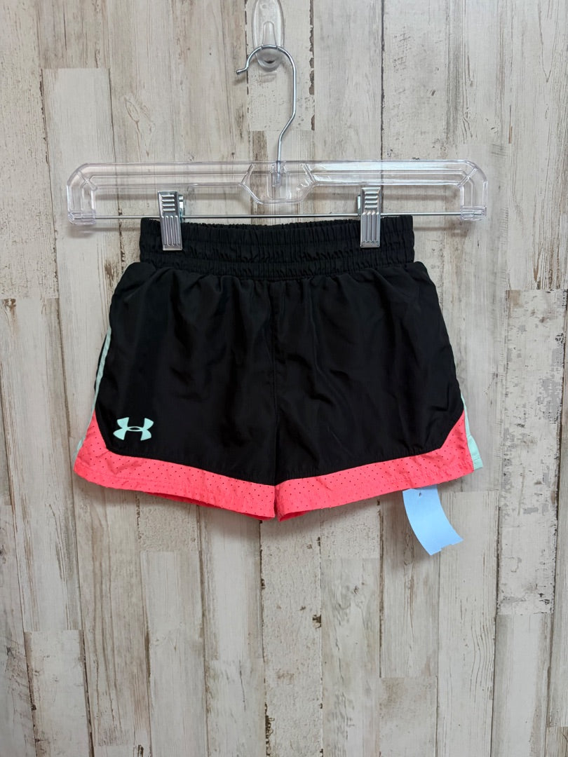 BLACK UNDER ARMOUR ATHLETIC SHORTS, GIRLS 5T