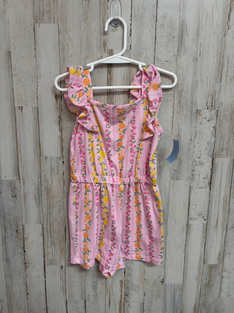 PINK BTWEEN FRUIT PRINT ROMPER, GIRLS 5T