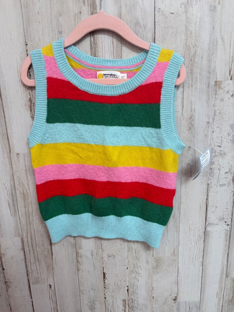 BLUE/RED MINI BODEN STRIPE KNIT VEST, GIRLS 6/7