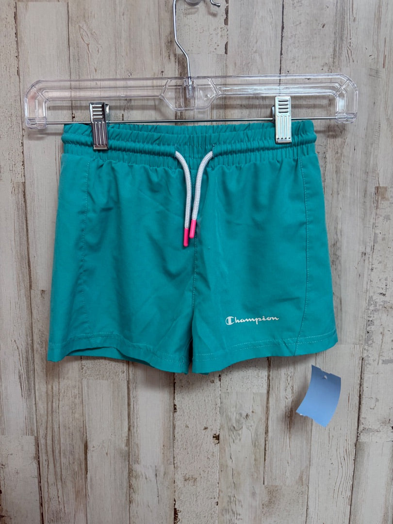 TEAL CHAMPION ATHLETIC SHORTS, GIRLS 5/6