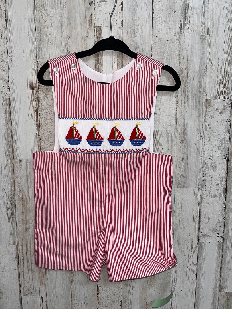 RED BANANA SPLIT SAILBOAT SMOCKED JONJON, BOY 9M