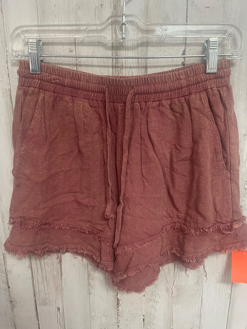 BROWN EASEL MUSLIN RAW EDGE SHORTS, LADIES S