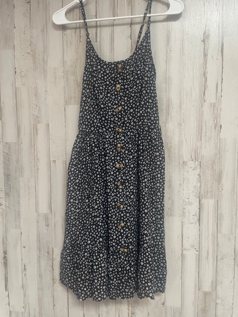 BLACK/WHITE JAPNA DAISY BUTTON SUN DRESS, LADIES S