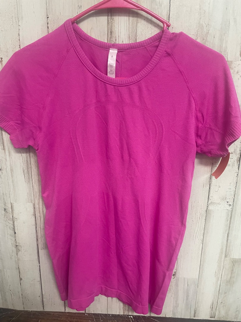 PINK LULULEMON TECH TEE SZ 6, LADIES M