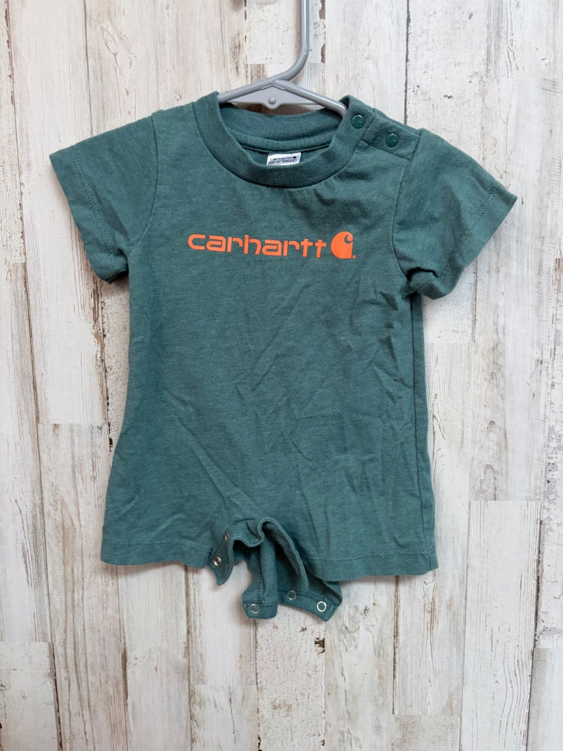TEAL LOGO ROMPER, BOYS 0/3M