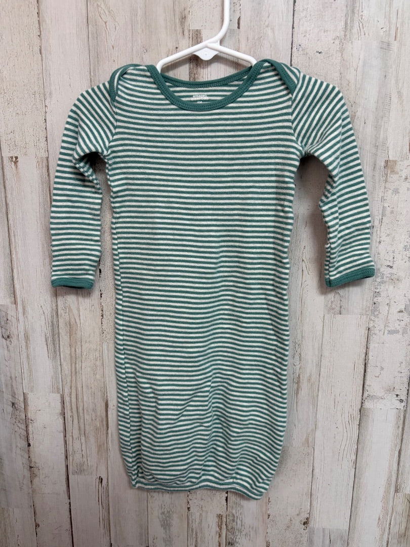 GREEN AMAZON ESSENTIALS STRIPE GOWN, BOYS 6M