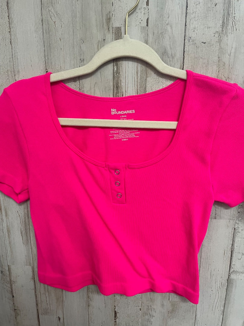 hot pink nobo scoop neck crop top, LADIES L