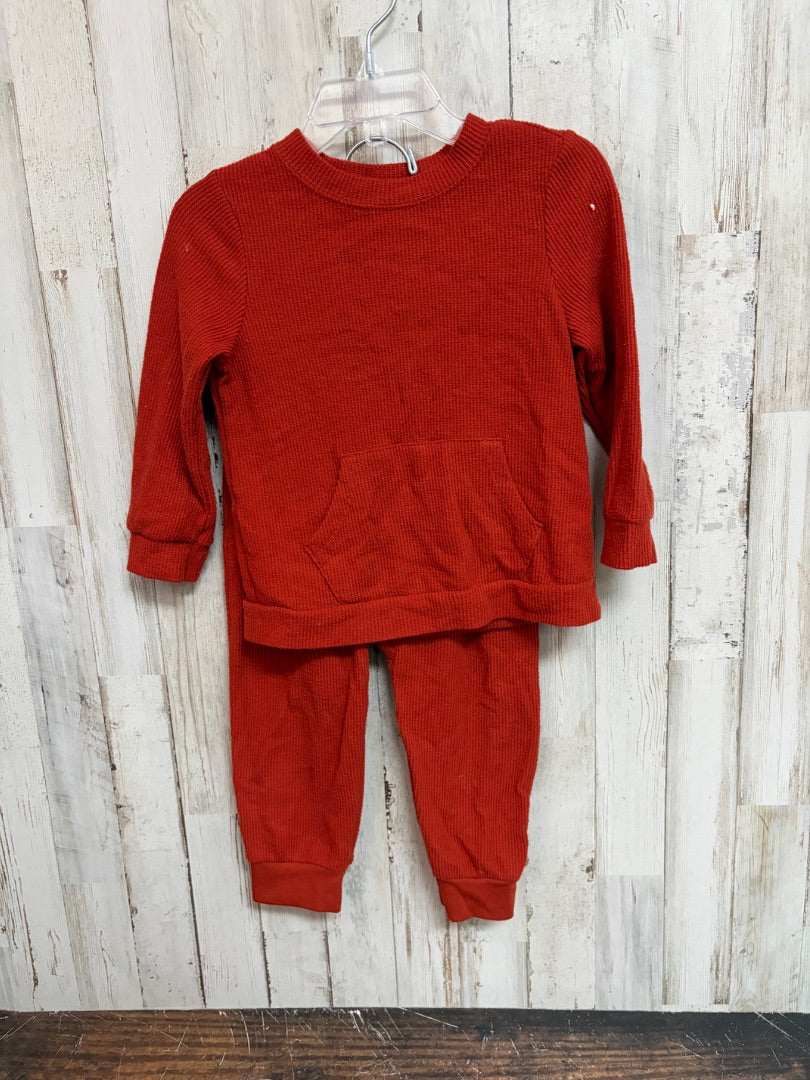 RUST CAT & JACK WAFLLE KNIT 2PC SET, BOYS 18M