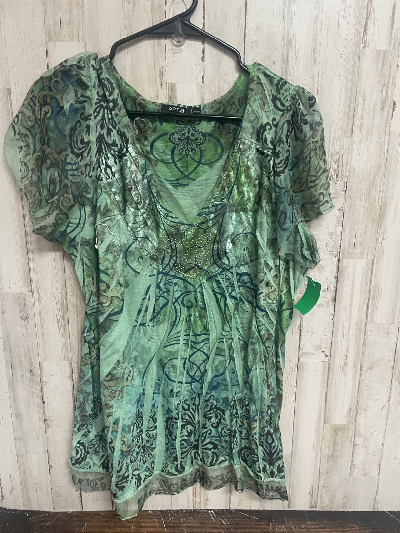 Green APt Jeweled top, Ladies 2X