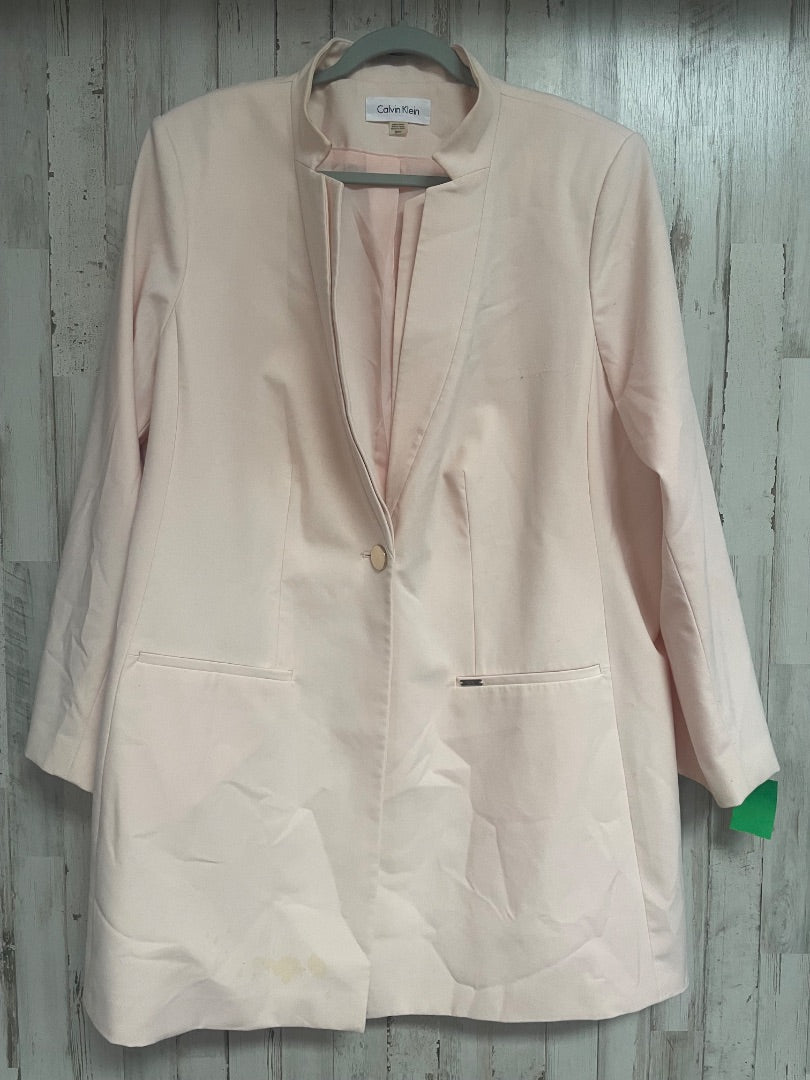 Light pink CALVIN KLEIN button long blazer, Ladies 2X