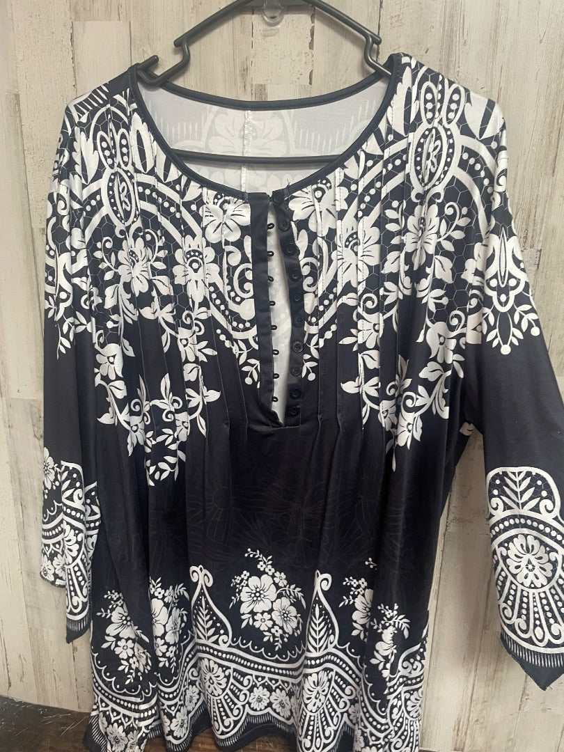 Dark Navy No brand Flowy button top, Ladies 2X