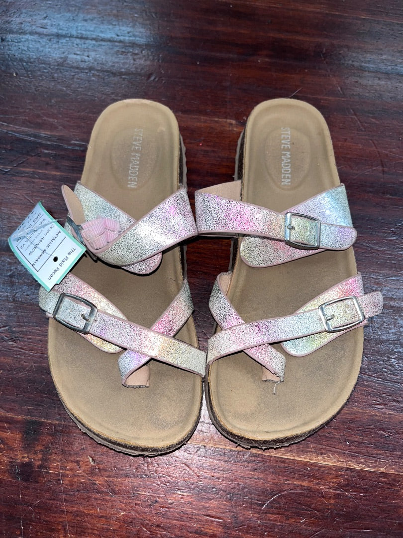 RAINBOW STEVE MADDEN METALLIC SANDALS, SHOES Y2