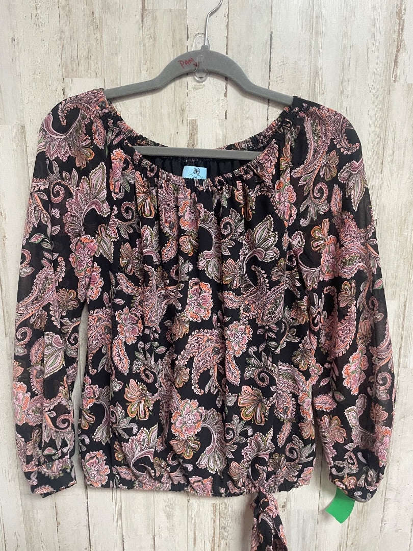 BLACK CECE PAISLEY TIE BLOUSE, LADIES M