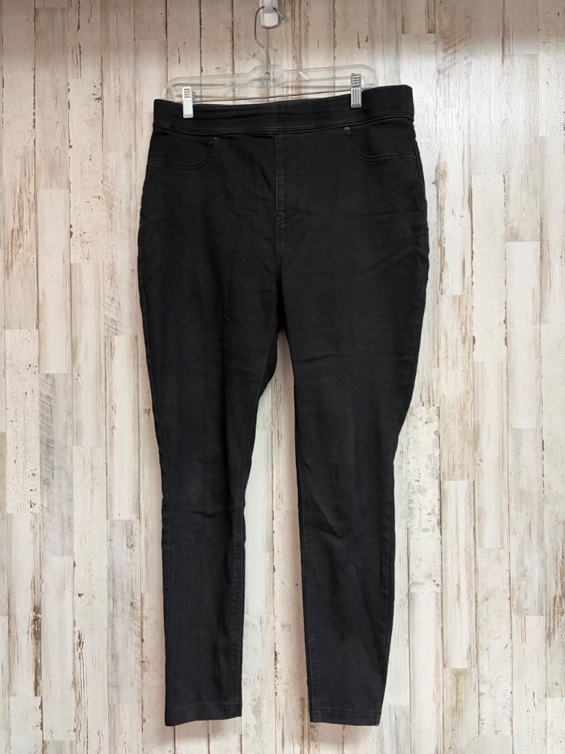 BLACK TERRA & SKY SZ14 PULL ON JEANS, LADIES XL