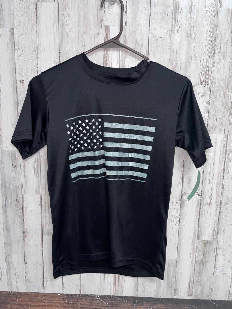 BLACK MOSSY OAK CAMO FLAG DRY FIT TEE, BOY 12/14