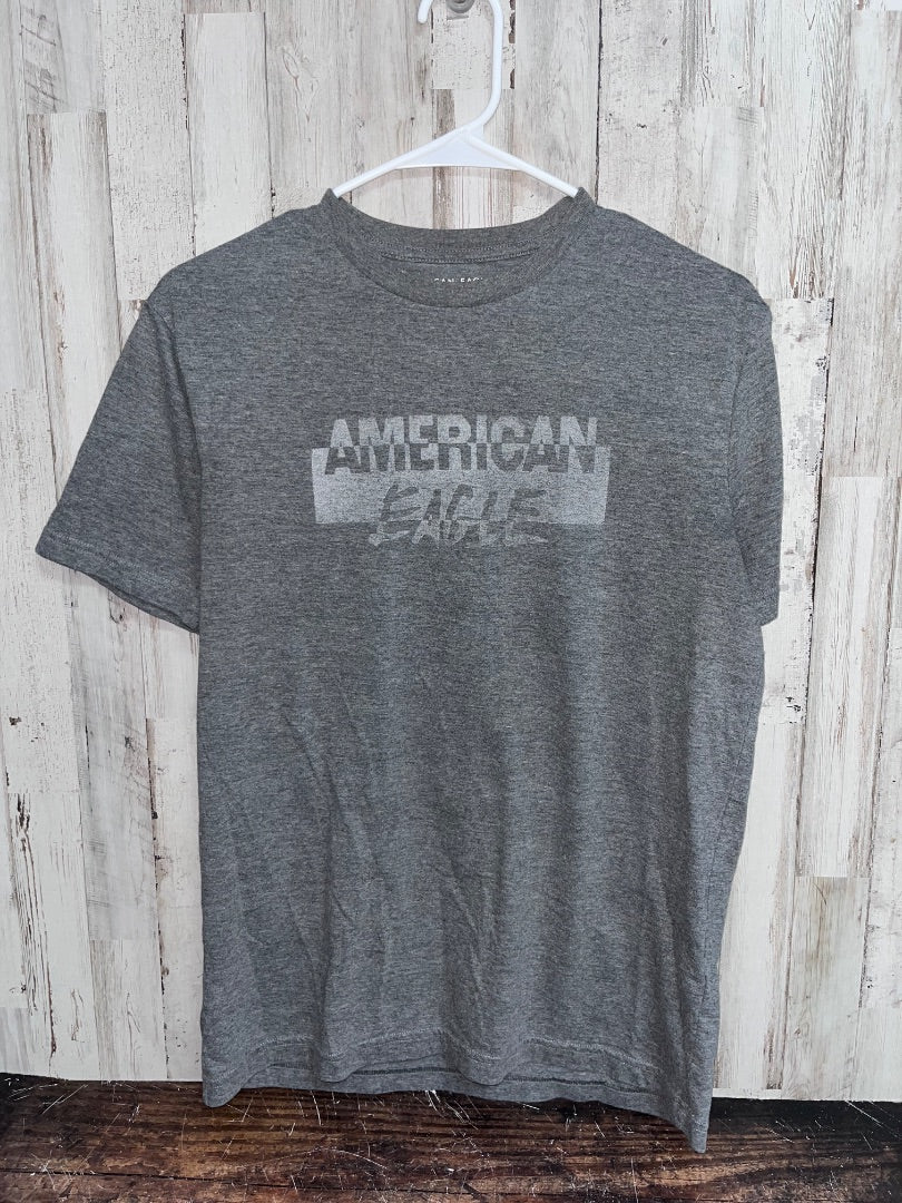 GREY AMERICAN EAGLE FADE LOGO TEE, BOY ADULT XS