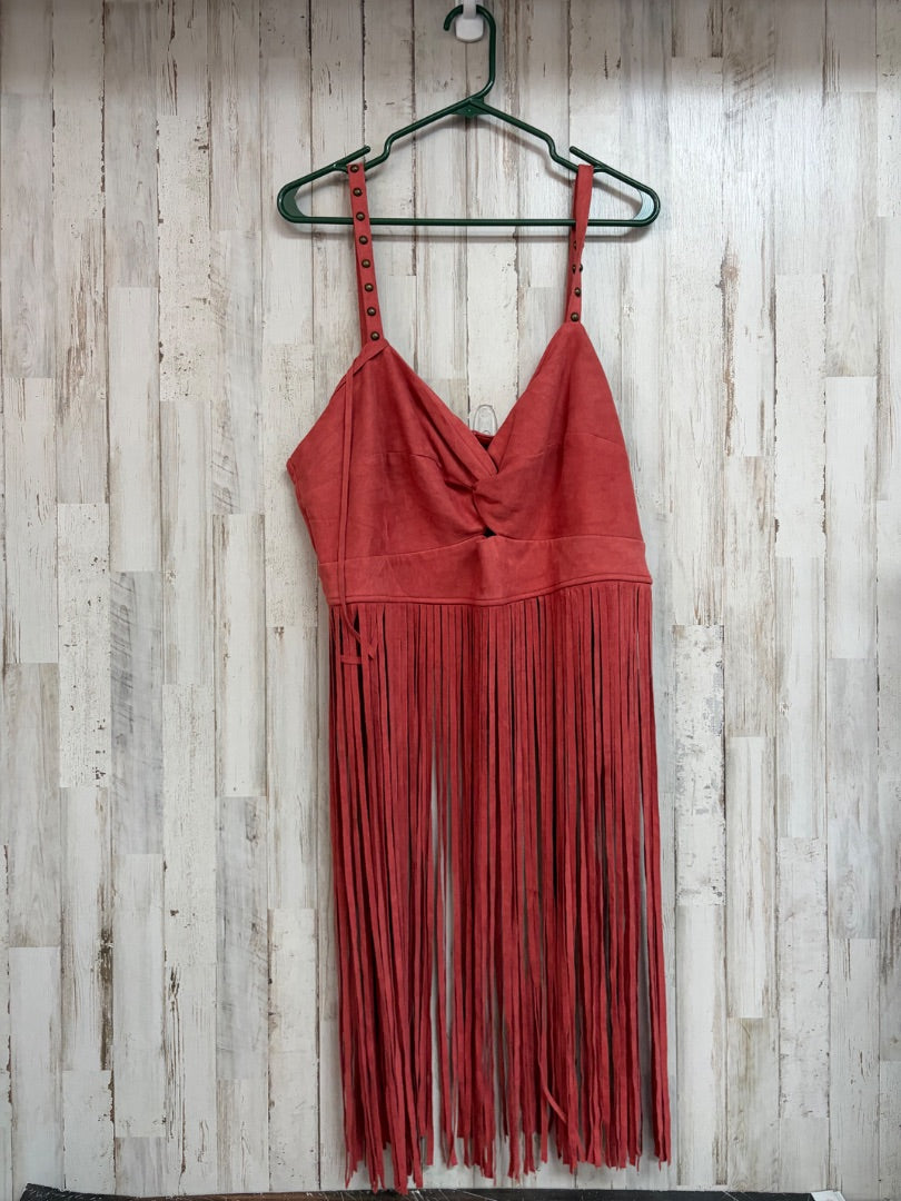 ROSE FOREVER 21 SUEDE FRINGE TOP, LADIES 2X