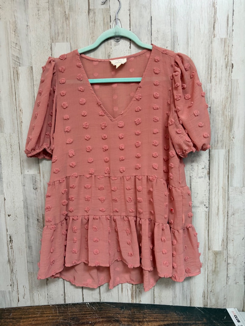 MAUVE FLOWER & FEATHER DOTTED TIER TOP, LADIES M