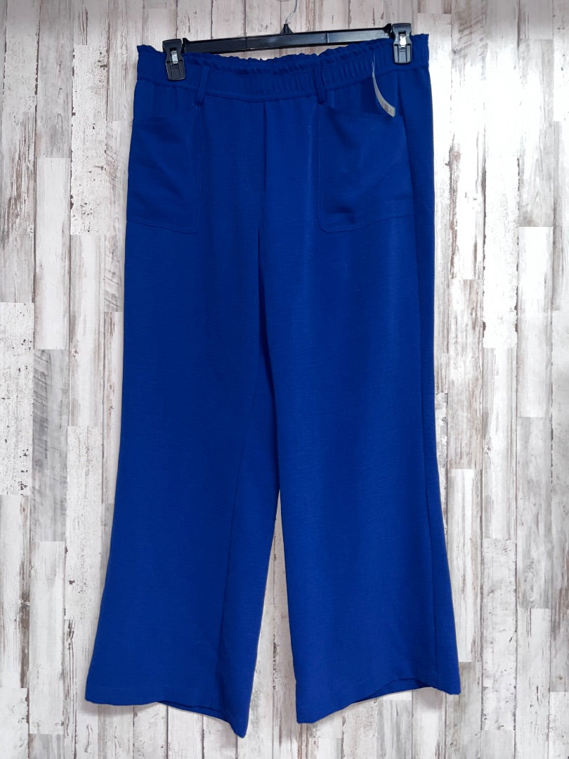 NAVY COUNTER PARTS WIDE LEG TEXTURE PANTS, LADIES XL