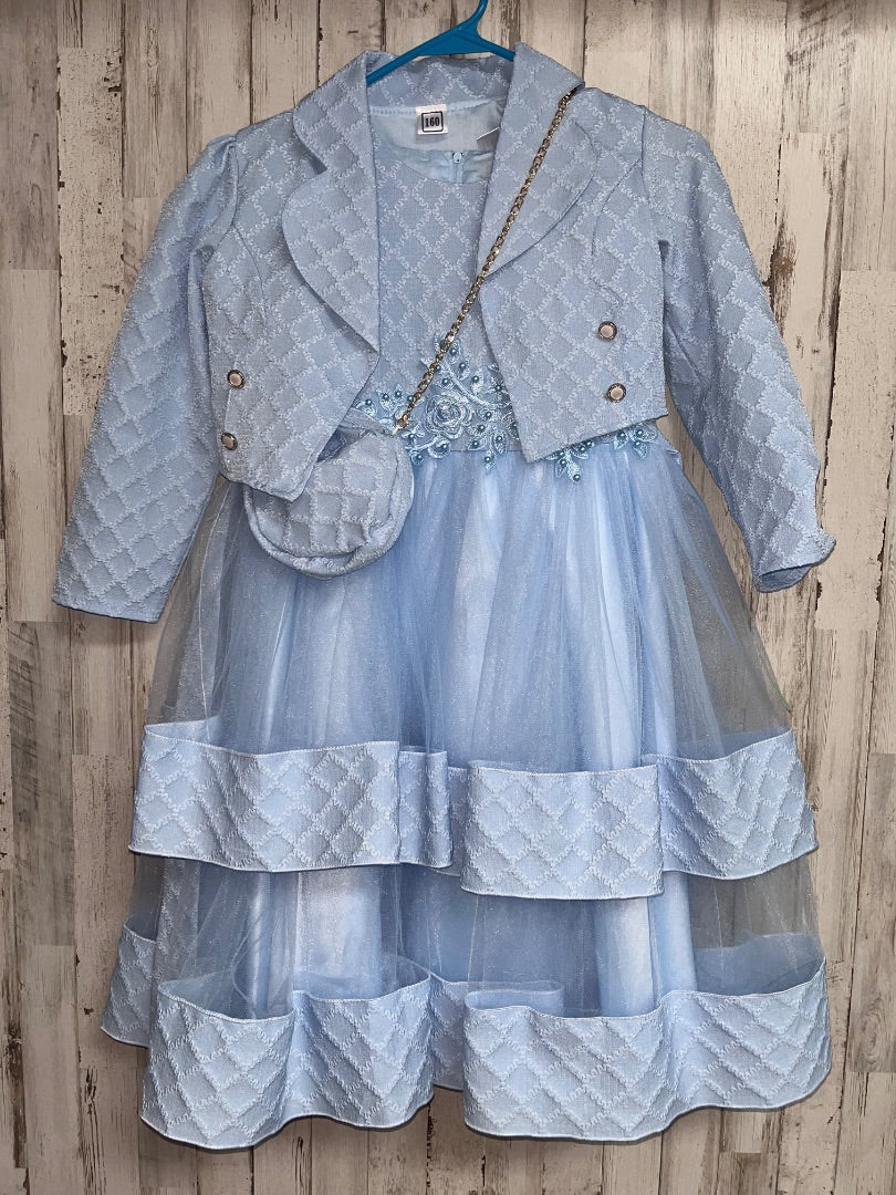 BLUE PEARL/LACE DETAIL DRESS/JACKET/PURSE SET, GIRL 12