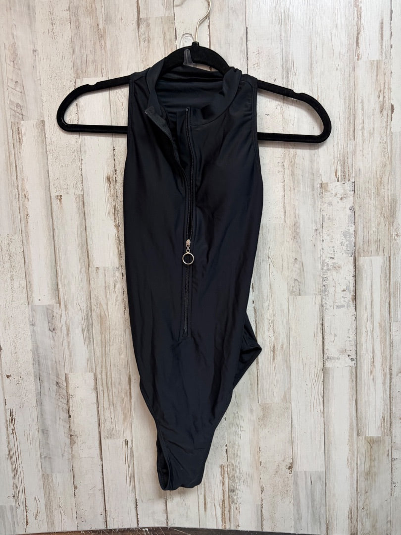 BLACK ZIP ONE PIECE SWIM, LADIES S
