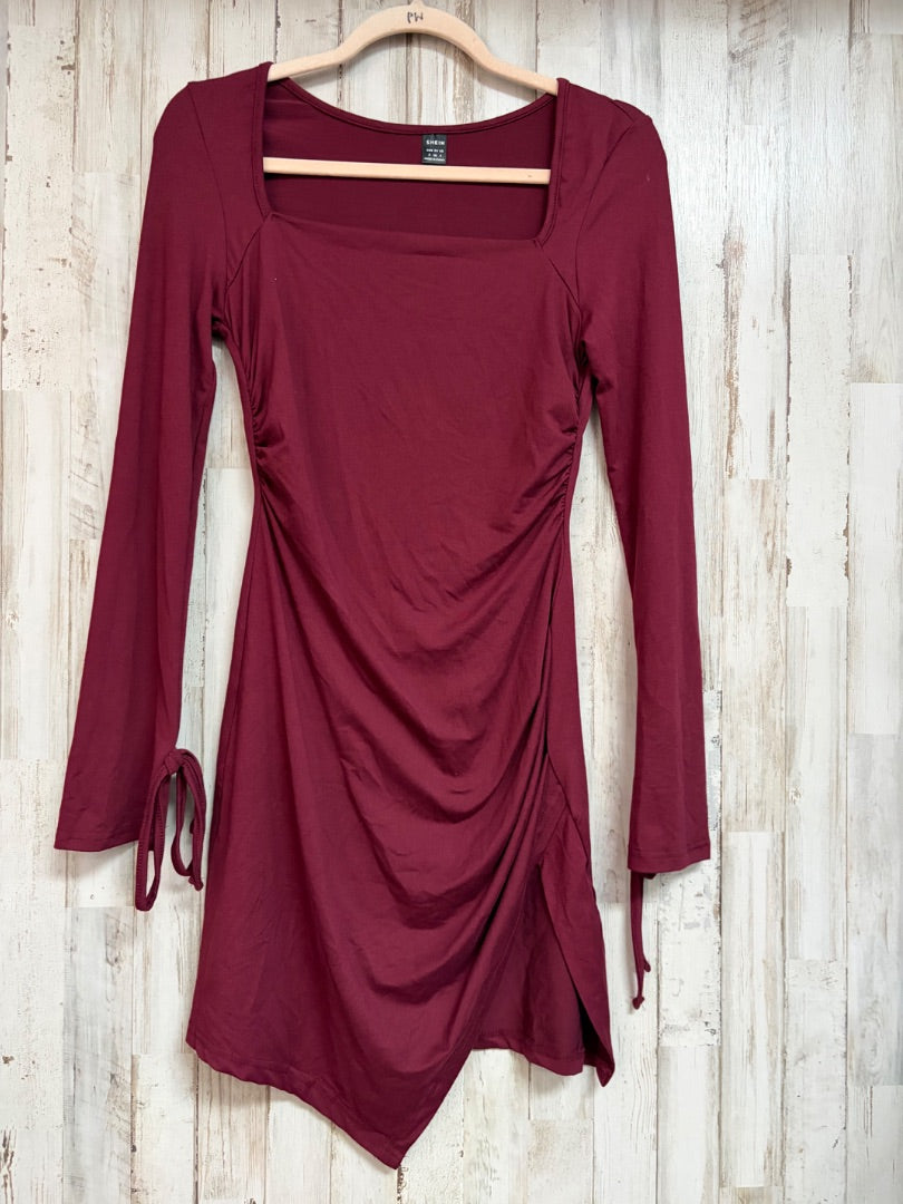 MAROON SHEIN SOFT DRESS, LADIES S