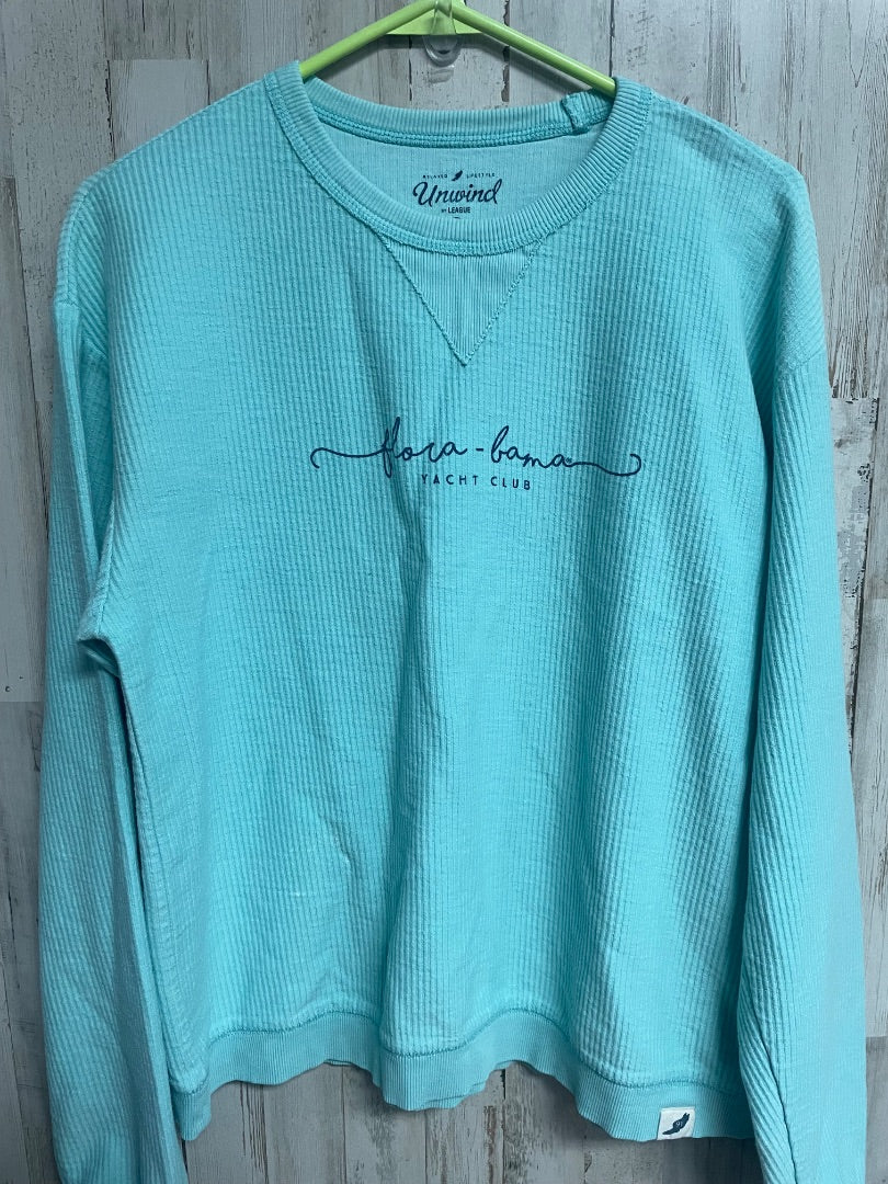 TURQUOISE UNWIND BY LEAGUE FLORA BAMA PULLOVER, LADIES S