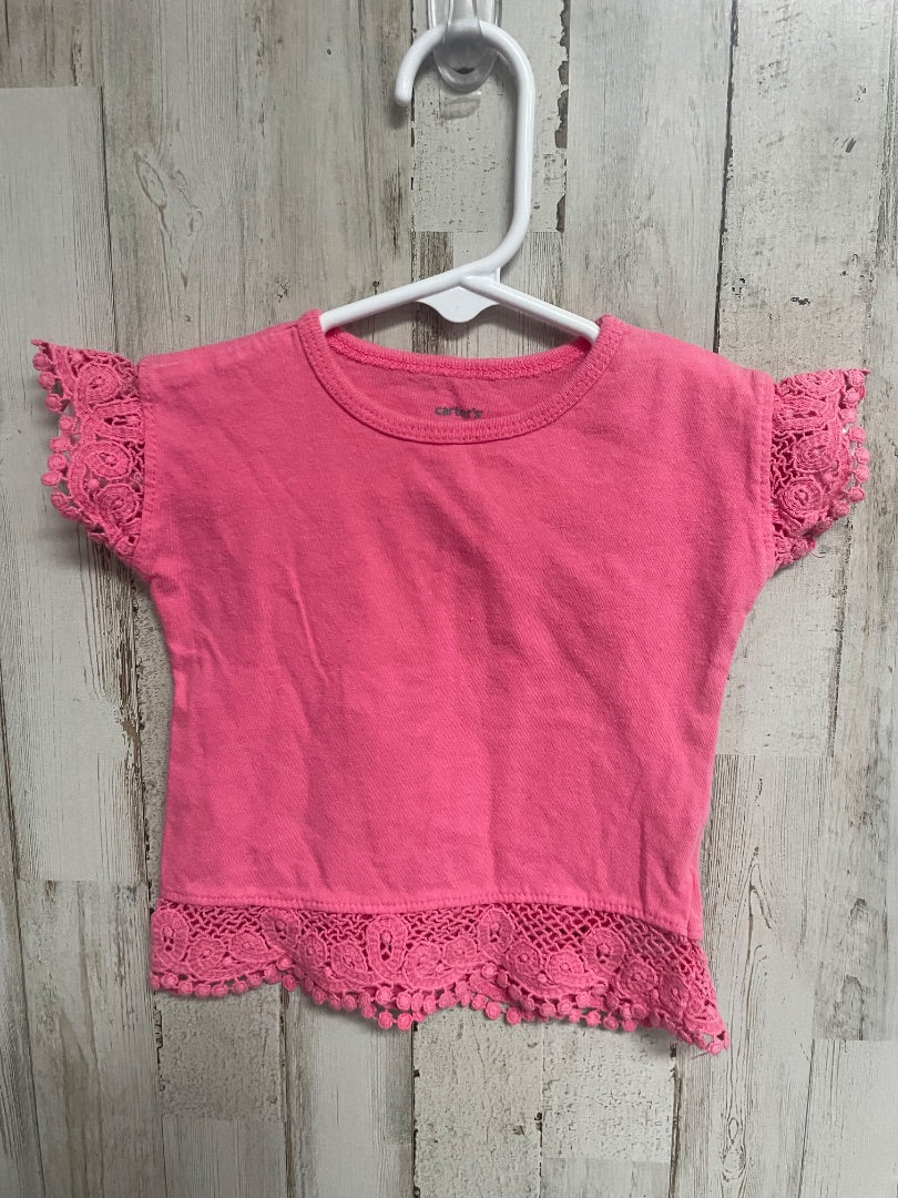 PINK CARTERS LACE HEM TOP, GIRL 3M
