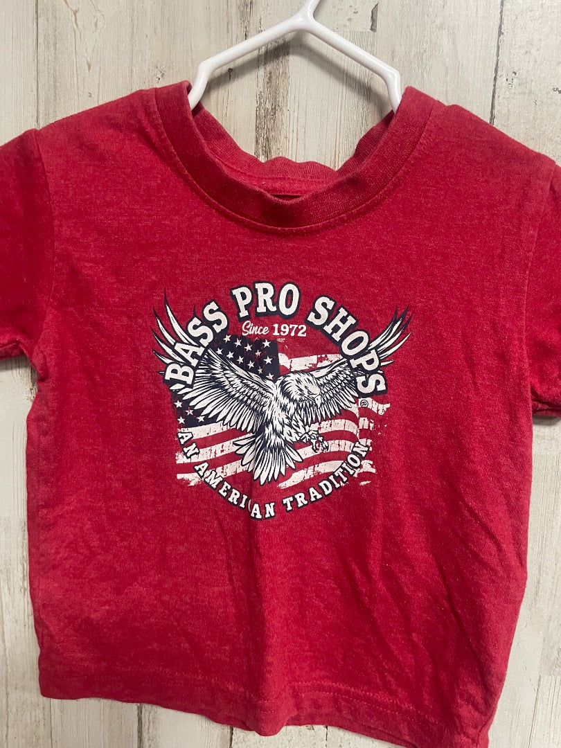 RED BASS PRO SHOP EAGLE TEE, GIRL 12M