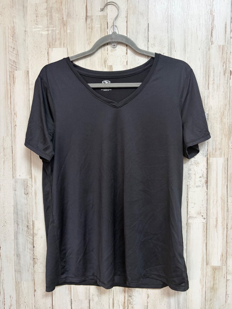 BLACK ATHLETIC WORKS VNECK ATHLETIC TOP, LADIES L