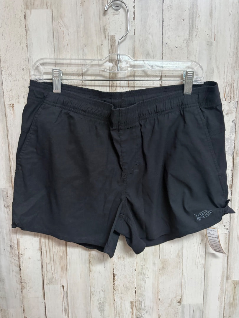 BLACK AFTCO LOGO SHORTS, LADIES L