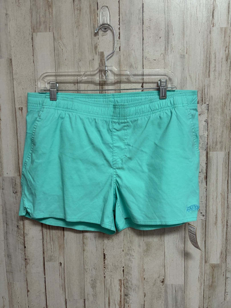 TEAL AFTCO LOGO SHORTS, LADIES L