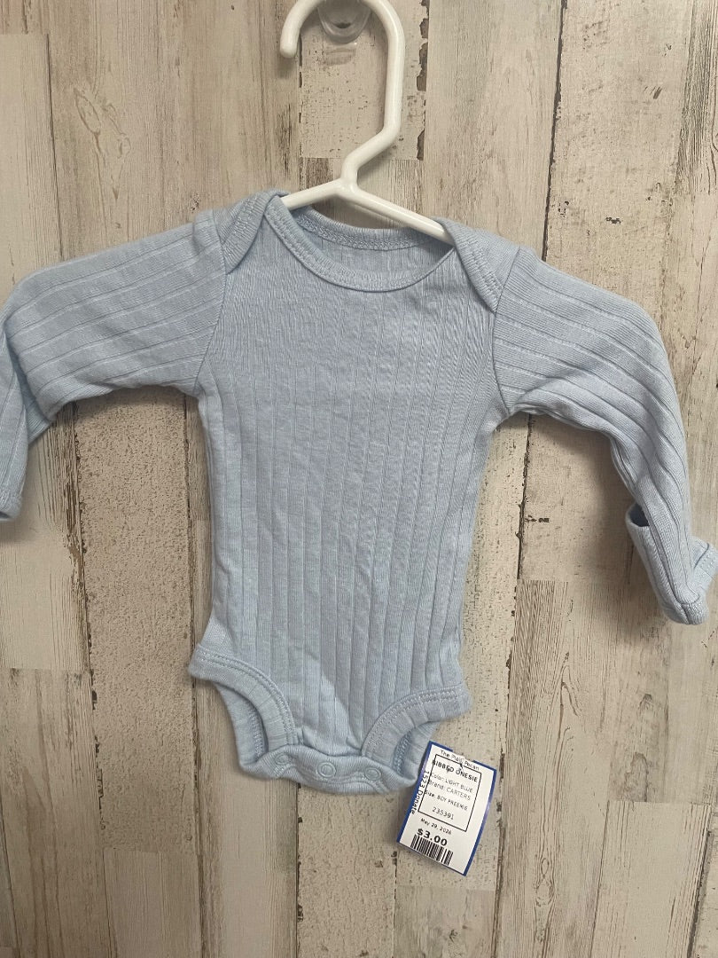 LIGHT BLUE CARTERS RIBBED ONESIE, BOY PREEMIE