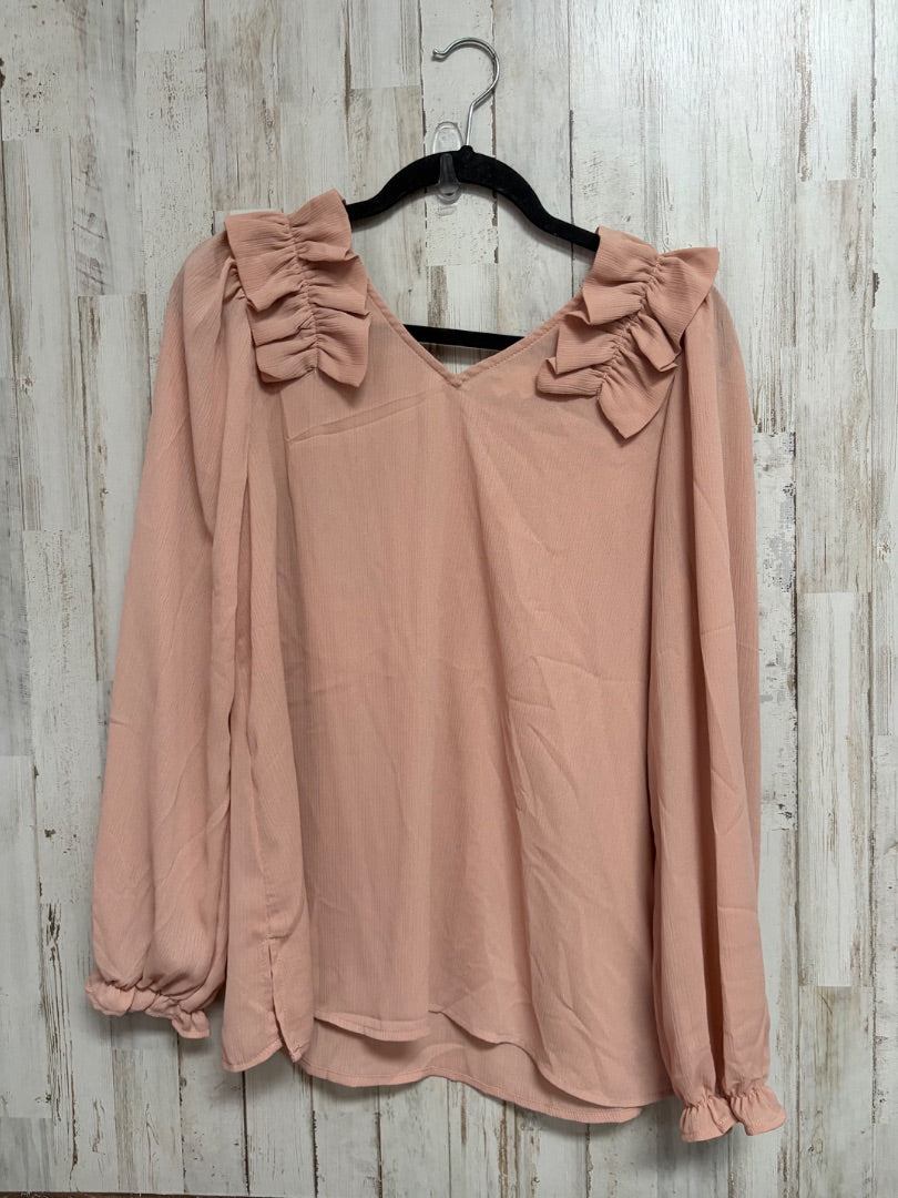 MAUVE ODDI RUFFLE SHEER TOP, LADIES S