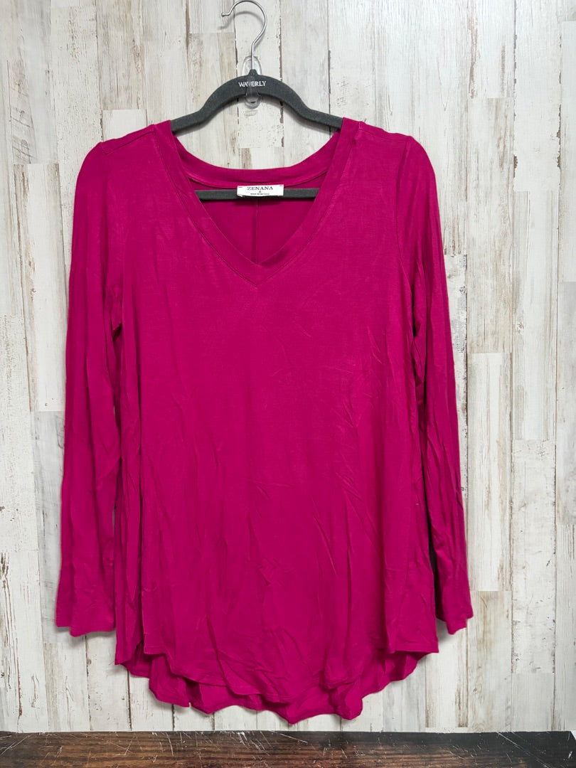 PINK ZENANA VNECK TOP, LADIES S