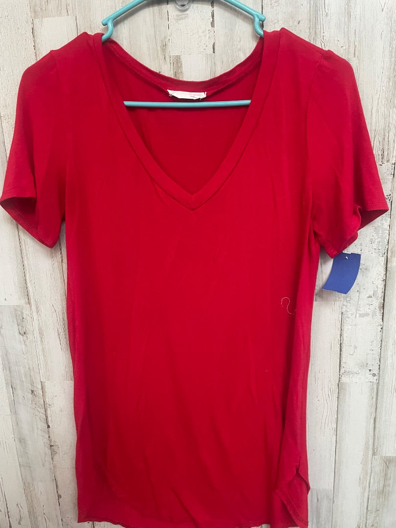 RED A.GAIN SOFT V NECK TEE, LADIES S